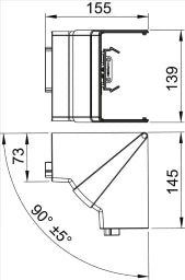 OBO Inneneck variabel 70x130mm Polycarbonat/ Acrylnitril-Butadien-Styrol reinweiß RAL – 6274440