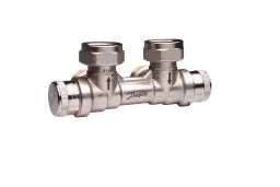DANFOSS Danfoss dynamischer Hahnblock RLV-KDV für Ventil-HK R 1/2", Eck mit VL links – 013G7872