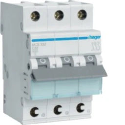 HAGER LS-Schalter 3polig 6kA C-32A 3M QC – MCS332