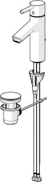 HANSA Hansa EH-Mischer WT-Batt.HANSAVANTIS XL Zugst.Ablgarn. Ausld. 114 mm chr.Pinheb. – 5256 2267