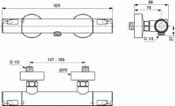 IDEAL-STANDARD Id.St. Ceratherm50 Brausethermostat Ausld. 78mm, chrom – A7214AA