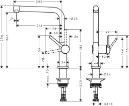 HANSGROHE HG Spültischmischer 270 Talis M54 1jet mattschwarz – 72840670