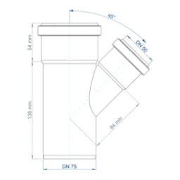 POLOPLAST PO Abzweig POLO-KAL NG DN 75/50/45Grad – 02218