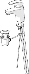 HANSA Hansa Mix WT-Mischer, Ablaufgarnitur mit Kupferrohr, verchromt – 0109 2183