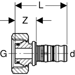 GEBERIT GE Mepla Anschluss fuer Eurokonus gerade d20mm x G3/4, vernickelt – 612.623.00.5