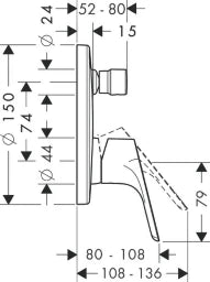 HANSGROHE HG Focus E2 Einhebel-Wannenmischer Unterputz, chrom – 31945000