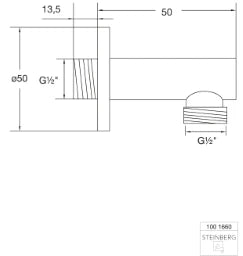 STEINBERG Steinberg Brauseanschlußbogen 1/2" chrom – 100 1660