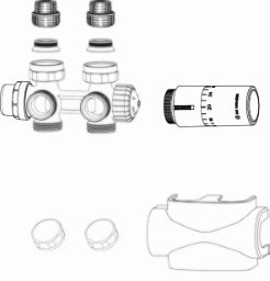 HEIMEIER Heimeier Multilux 4 - Set Halo Zweirohr- und Einrohr, weiß RAL 9016 – 9690-42.800