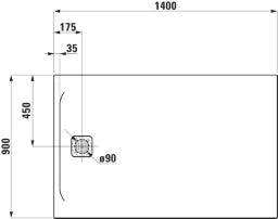 LAUFEN Laufen Passion Duschwanne aus Marbond 140x90x4,2cm,Ablauf kurze Seite,weiß – BPPABTL140.90WK