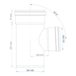 POLOPLAST PO Abzweig POLO-KAL NG DN 160/125/87Grad – 02246