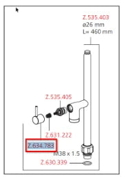 KWC AUSTRIA KWC Gastro Hebelkörper D31, chrom – 634783