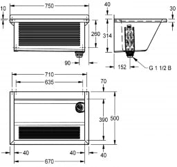 KWC AUSTRIA KWC Sirius Waschtrog 750x354x500mm Wandmont., CNS, seidenm., o Überlauf – 2030045754