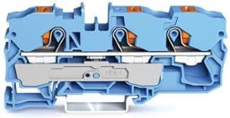 WAGO 3-Leiter-Durchgangsklemme mit Drücker 10 mm², blau – 2210-1304