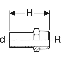 GEBERIT GE Mapress C-Stahl Uebergang mit Einschubende d42mm x R1 1/2 – 21939