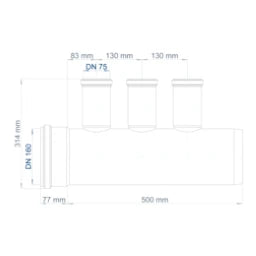 POLOPLAST PO Lüftungsverteiler POLO-KWL DN 160/3x75 – 03001