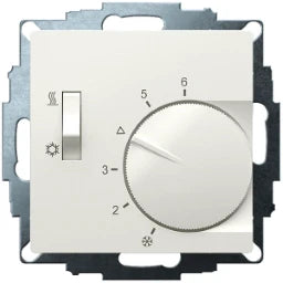EBERLE UP-Raumregler, RAL9010 glänzend 55x55, 5 -30C, AC 230V, 1Wechsler, 10A/5A, Schalt – 191870554502