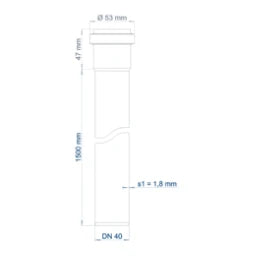 POLOPLAST PO Steckmuffenrohr POLO-KAL NG DN 40/1500 – 02014
