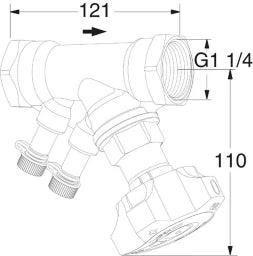 TA TA STAD Einregulierungsventil 5/4" ohne Entleeradapter, 52851032 – 52 851-032