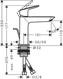 HANSGROHE HG Waschtischmischer 110 Fine Logis CoolStart mattschwarz – 71254670