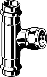 VIEGA Viega T-Stück mit SC Sanpress 2217.2 in 28mm x Rp3/4 x 28mm Siliziumbronze – 313 968