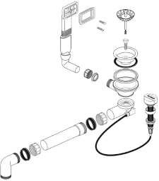 BLANCO Blanco Ablaufgarnitur 1 x 3,5 mit Ablauffernbedienung, Überlauf – 237 859