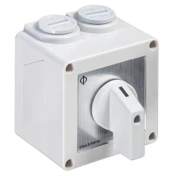 KRAUS&NAIMER Ausschalter,2polig,60°,AP-Gehäuse IP42 Ith=20A, P=5,5 kW(AC3,400V AC),2x2,5 mm² – 70002051