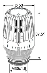 HEIMEIER Heimeier Thermostatkopf - K mit Fühler Behördenausführung – 6020-00.500