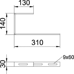 OBO Universalbügel 310x144x130 Stahl galvani sch verzinkt – 6363984