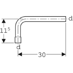 GEBERIT GE Spuelbogenverlaengerung 90 Gr., d32mm, weiss, mit Steckmuffe – 119.060.11.1