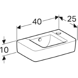 GEBERIT SANITAER Geberit Renova Plan Handwaschbecken 40x25cm weiß mit Hahnloch mit Überlauf – 272140000