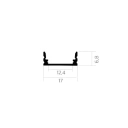 BILTON BLine P-S-ON01 LED-Aufbauprofil Alu schw arz 12W/m B17 x H6,8 x L2000 mm – 171748_00