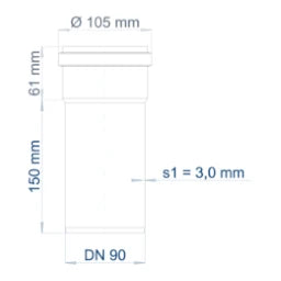 POLOPLAST PO Steckmuffenrohr POLO-KAL NG DN 90/150 – 02070