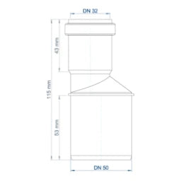 POLOPLAST PO Übergangsrohr POLO-KAL NG DN 50/32 – 02281