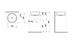 LAUFEN Laufen Pro Waschtisch-Schale 42x42cm Unterseite geschliffen, mit ÜL, weiß – H8129620001091