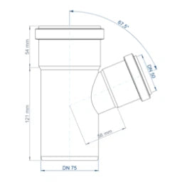 POLOPLAST PO Abzweig POLO-KAL NG DN 75/50/67Grad – 02219