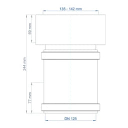 POLOPLAST PO Übergang von Spitzende auf Spitzende anderer Werkst.POLO-KAL DN 125/135-142mm – 02873