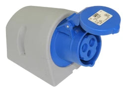PC ELECTRIC CEE Wandsteckdose 16A 3pol 6h IP44, schraublose Klemme – 113-6TT