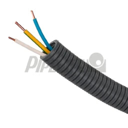 PIPELIFE Biegsames Panzerrohr Ø20mm vorverdrahtet mit Aderleitung YE 3x1,5 GG, BL, WS – 1210021154