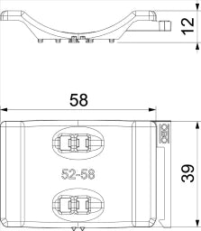 OBO Universal-Gegenwanne kombinierbar zur Do ppelwanne 52-58mm Polypropylen lichtgrau – 1198058
