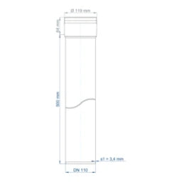 POLOPLAST PO Steckmuffenrohr POLO-KAL XS DN 110/500 – 102042