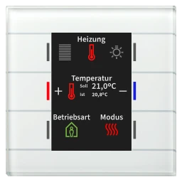 MDT Glastaster II Smart mit Farbdisplay und Temperatursensor, Weiß – BE-GT2TW.02