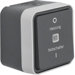BERKER Kontroll-Ausschalter 2polig, Aufdr. "Hei zung", 0 und 1 AP W.1 grau – 35623505