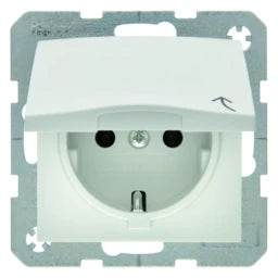 BERKER Steckdose SCHUKO mit Klappdeckel S.1/B.3 /B.7 polarweiß matt – 47511909