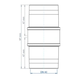 POLOPLAST PO Doppelmuffe POLO-KAL XS DN 40 – 102301