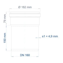 POLOPLAST PO Steckmuffenrohr POLO-KAL NG DN 160/150 – 02060