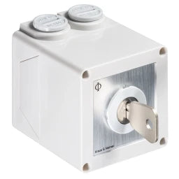 KRAUS&NAIMER Aussch.3p.AP IP40,Schlüssel 0+1 abziehb. Ith=20A, P=5,5 kW(AC3,400V AC),2x2,5 mm² – 70009154