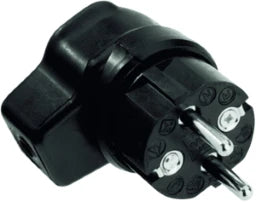 BACHMANN Vollgummi-Winkelstecker schwarz mit Schutzkontakt und Schnappwulst – 919.171