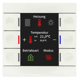 MDT Taster Smart 86 mit Farbdisplay und Temperatursensor, Reinweiß glänzend – BE-TAS86T.02
