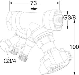 TA TA STAD Einregulierungsventil 3/8" mit Entleeradapter, 52851610 – 52 851-610