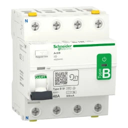 SCHNEIDER ELECTRIC Fehlerstrom-Schutzschalter Allstromsensi tiv iID, 4P, 40A, Typ B-SI, 300mA – A9Z64440